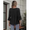 imageBlooming Jelly Womens Dressy Casual Blouses 34 Sleeve Ruffle Business Tops Summer Work Shirts 2025Black