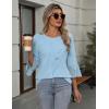imageBlooming Jelly Womens Dressy Casual Blouses 34 Sleeve Ruffle Business Tops Summer Work Shirts 2025Light Blue