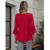 imageBlooming Jelly Womens Dressy Casual Blouses 34 Sleeve Ruffle Business Tops Summer Work Shirts 2025Red