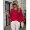 imageBlooming Jelly Womens Dressy Casual Blouses 34 Sleeve Ruffle Business Tops Summer Work Shirts 2025Red