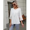 imageBlooming Jelly Womens Dressy Casual Blouses 34 Sleeve Ruffle Business Tops Summer Work Shirts 2025White