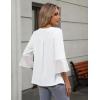 imageBlooming Jelly Womens Dressy Casual Blouses 34 Sleeve Ruffle Business Tops Summer Work Shirts 2025White