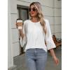 imageBlooming Jelly Womens Dressy Casual Blouses 34 Sleeve Ruffle Business Tops Summer Work Shirts 2025White