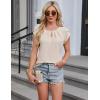 imageBlooming Jelly Womens Dressy Casual Blouses Business Short Sleeve T Shirts Summer Work Top Pleated Keyhole ShirtsApricot