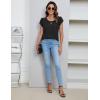imageBlooming Jelly Womens Dressy Casual Blouses Business Short Sleeve T Shirts Summer Work Top Pleated Keyhole ShirtsBlack