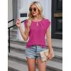 imageBlooming Jelly Womens Dressy Casual Blouses Business Short Sleeve T Shirts Summer Work Top Pleated Keyhole ShirtsHot Pink