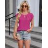 imageBlooming Jelly Womens Dressy Casual Blouses Business Short Sleeve T Shirts Summer Work Top Pleated Keyhole ShirtsHot Pink