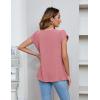 imageBlooming Jelly Womens Dressy Casual Blouses Business Short Sleeve T Shirts Summer Work Top Pleated Keyhole ShirtsPink