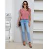 imageBlooming Jelly Womens Dressy Casual Blouses Business Short Sleeve T Shirts Summer Work Top Pleated Keyhole ShirtsPink