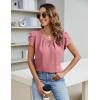 imageBlooming Jelly Womens Dressy Casual Blouses Business Short Sleeve T Shirts Summer Work Top Pleated Keyhole ShirtsPink