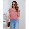 imageBlooming Jelly Womens Dressy Casual Blouses Business Short Sleeve T Shirts Summer Work Top Pleated Keyhole ShirtsPink