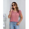 imageBlooming Jelly Womens Dressy Casual Blouses Business Short Sleeve T Shirts Summer Work Top Pleated Keyhole ShirtsPink