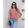 imageBlooming Jelly Womens Dressy Casual Blouses Business Short Sleeve T Shirts Summer Work Top Pleated Keyhole ShirtsPink