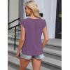 imageBlooming Jelly Womens Dressy Casual Blouses Business Short Sleeve T Shirts Summer Work Top Pleated Keyhole ShirtsPurple