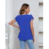 imageBlooming Jelly Womens Dressy Casual Blouses Business Short Sleeve T Shirts Summer Work Top Pleated Keyhole ShirtsRoyal Blue