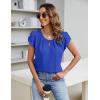 imageBlooming Jelly Womens Dressy Casual Blouses Business Short Sleeve T Shirts Summer Work Top Pleated Keyhole ShirtsRoyal Blue