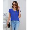 imageBlooming Jelly Womens Dressy Casual Blouses Business Short Sleeve T Shirts Summer Work Top Pleated Keyhole ShirtsRoyal Blue