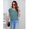 imageBlooming Jelly Womens Dressy Casual Blouses Business Short Sleeve T Shirts Summer Work Top Pleated Keyhole ShirtsSeagreen