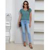 imageBlooming Jelly Womens Dressy Casual Blouses Business Short Sleeve T Shirts Summer Work Top Pleated Keyhole ShirtsSeagreen