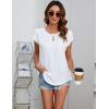 imageBlooming Jelly Womens Dressy Casual Blouses Business Short Sleeve T Shirts Summer Work Top Pleated Keyhole ShirtsWhite