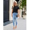 imageBlooming Jelly Womens Dressy Casual Blouses Business Work Tops Lace Short Sleeve Shirts Trendy Summer Outfits 2024Black