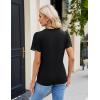 imageBlooming Jelly Womens Dressy Casual Blouses Business Work Tops Lace Short Sleeve Shirts Trendy Summer Outfits 2024Black