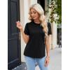 imageBlooming Jelly Womens Dressy Casual Blouses Business Work Tops Lace Short Sleeve Shirts Trendy Summer Outfits 2024Black
