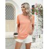 imageBlooming Jelly Womens Dressy Casual Blouses Business Work Tops Lace Short Sleeve Shirts Trendy Summer Outfits 2024Coral