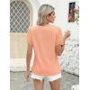 imageBlooming Jelly Womens Dressy Casual Blouses Business Work Tops Lace Short Sleeve Shirts Trendy Summer Outfits 2024Coral