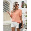 imageBlooming Jelly Womens Dressy Casual Blouses Business Work Tops Lace Short Sleeve Shirts Trendy Summer Outfits 2024Coral