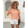 imageBlooming Jelly Womens Dressy Casual Blouses Business Work Tops Lace Short Sleeve Shirts Trendy Summer Outfits 2024Coral