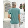 imageBlooming Jelly Womens Dressy Casual Blouses Business Work Tops Lace Short Sleeve Shirts Trendy Summer Outfits 2024Turquoise