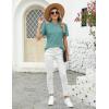 imageBlooming Jelly Womens Dressy Casual Blouses Business Work Tops Lace Short Sleeve Shirts Trendy Summer Outfits 2024Turquoise