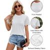 imageBlooming Jelly Womens Dressy Casual Blouses Business Work Tops Lace Short Sleeve Shirts Trendy Summer Outfits 2024White