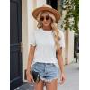 imageBlooming Jelly Womens Dressy Casual Blouses Business Work Tops Lace Short Sleeve Shirts Trendy Summer Outfits 2024White