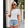 imageBlooming Jelly Womens Dressy Casual Blouses Business Work Tops Lace Short Sleeve Shirts Trendy Summer Outfits 2024White