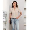 imageBlooming Jelly Womens Dressy Casual Blouses Business Work Tops Short Sleeve V Neck Pleated T Shirts 2024 Summer OutfitsApricot