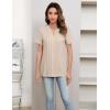 imageBlooming Jelly Womens Dressy Casual Blouses Business Work Tops Short Sleeve V Neck Pleated T Shirts 2024 Summer OutfitsApricot