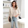 imageBlooming Jelly Womens Dressy Casual Blouses Business Work Tops Short Sleeve V Neck Pleated T Shirts 2024 Summer OutfitsApricot