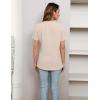 imageBlooming Jelly Womens Dressy Casual Blouses Business Work Tops Short Sleeve V Neck Pleated T Shirts 2024 Summer OutfitsApricot