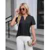 imageBlooming Jelly Womens Dressy Casual Blouses Business Work Tops Short Sleeve V Neck Pleated T Shirts 2024 Summer OutfitsBlack