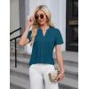 imageBlooming Jelly Womens Dressy Casual Blouses Business Work Tops Short Sleeve V Neck Pleated T Shirts 2024 Summer OutfitsBlue