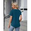 imageBlooming Jelly Womens Dressy Casual Blouses Business Work Tops Short Sleeve V Neck Pleated T Shirts 2024 Summer OutfitsBlue