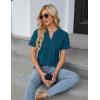 imageBlooming Jelly Womens Dressy Casual Blouses Business Work Tops Short Sleeve V Neck Pleated T Shirts 2024 Summer OutfitsBlue