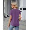 imageBlooming Jelly Womens Dressy Casual Blouses Business Work Tops Short Sleeve V Neck Pleated T Shirts 2024 Summer OutfitsPurple