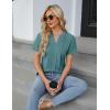 imageBlooming Jelly Womens Dressy Casual Blouses Business Work Tops Short Sleeve V Neck Pleated T Shirts 2024 Summer OutfitsTurquoise