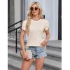 imageBlooming Jelly Womens Dressy Casual Blouses Business Work Tops Summer Short Sleeve Shirts Crew Neck Waffle Kint TshirtsApricot
