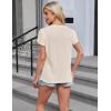 imageBlooming Jelly Womens Dressy Casual Blouses Business Work Tops Summer Short Sleeve Shirts Crew Neck Waffle Kint TshirtsApricot