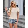 imageBlooming Jelly Womens Dressy Casual Blouses Business Work Tops Summer Short Sleeve Shirts Crew Neck Waffle Kint TshirtsApricot