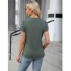 imageBlooming Jelly Womens Dressy Casual Blouses Business Work Tops Summer Short Sleeve Shirts Crew Neck Waffle Kint TshirtsArmy Green